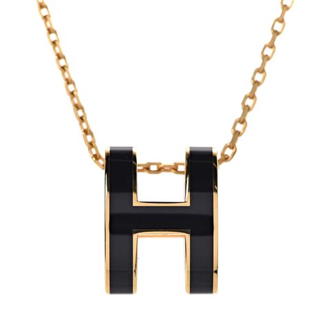 hermes pop h pendant black|hermes h necklace.